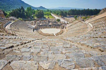 Amphitheatre in the roman ruins of Ephesus, Turkey