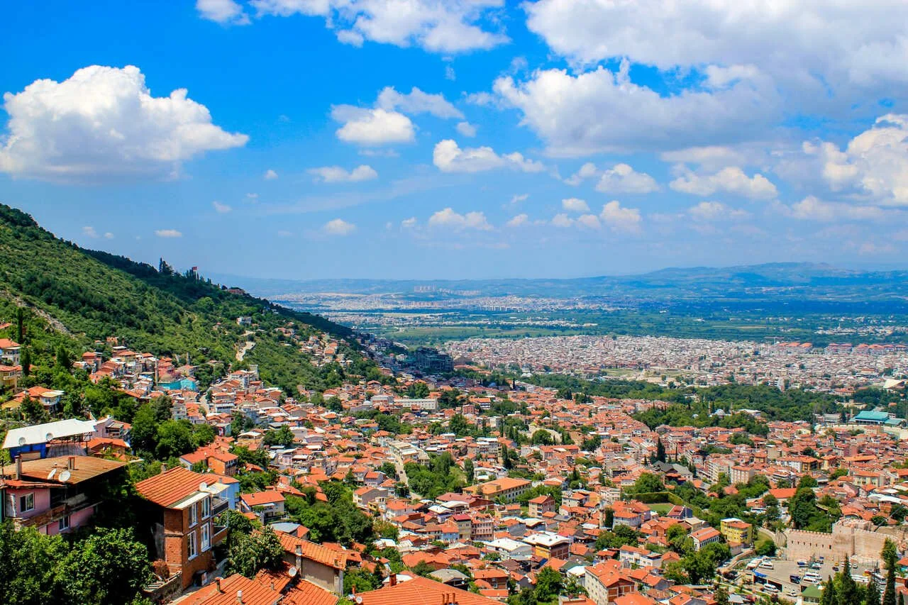Panoramiczny widok na miasto Bursa, Bursa, Turcja