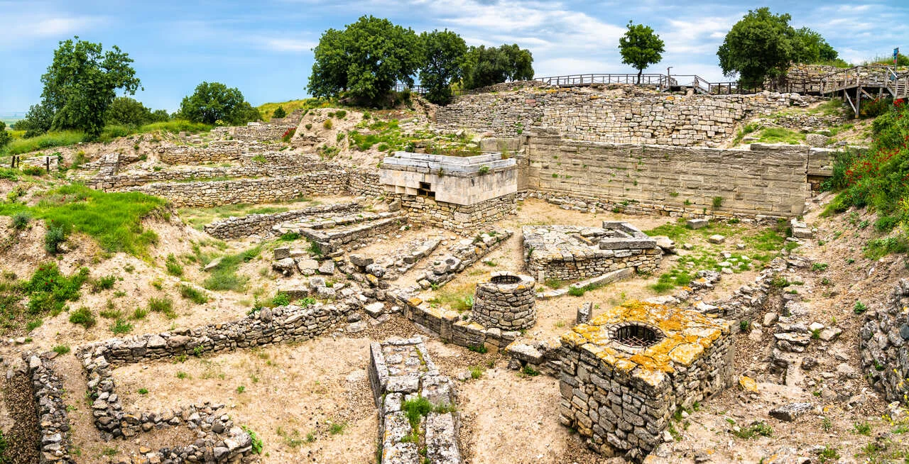 Ruins of the Ancient City of Troy. UNESCO world heritage in Turkey