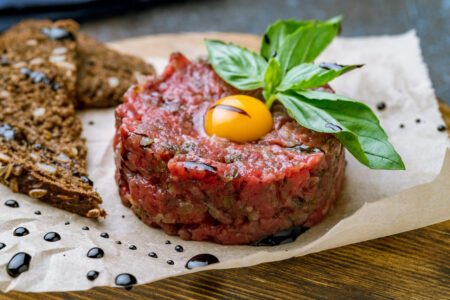 Beef tartare Turin food tour