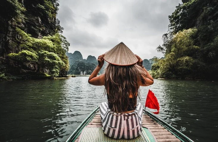 River boat in Ninh Binh, Hanoi, Vietnam