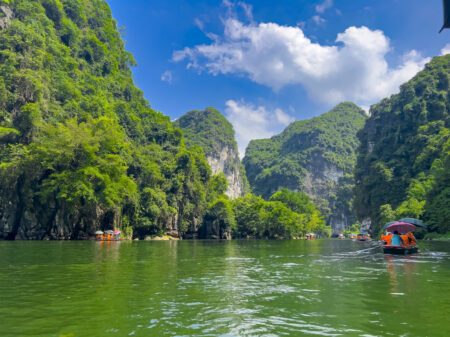 Trang An River Ninh Minh and Bai Dinh Mountain, Hanoi, Vietnam