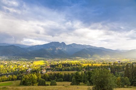 The view for the Tatra mountains from the Gubalowka Hill
