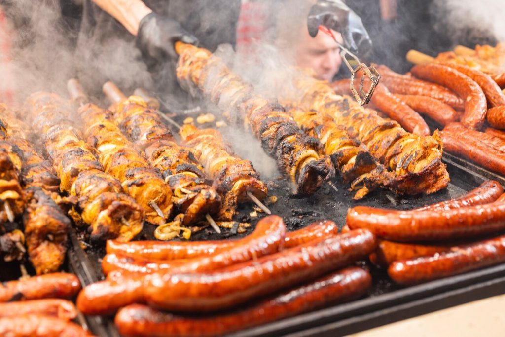 Sausages in Krakow Christmas Market